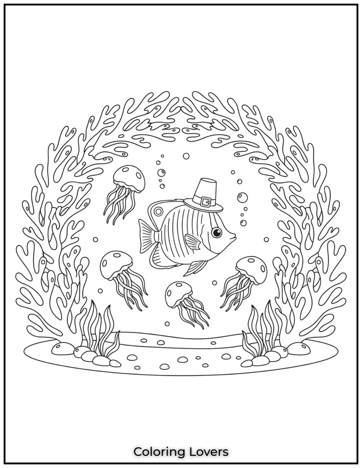 Fish Coloring Pages That Are Free to Downloads 21 This delicate saltwater butterflyfish floats by jellyfish. Coral arches frame its gentle path