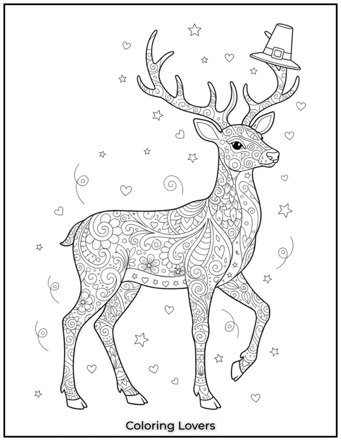 Free Printable Christmas Tree Coloring Pages 56 This detailed reindeer design is perfect for those who love intricate patterns
