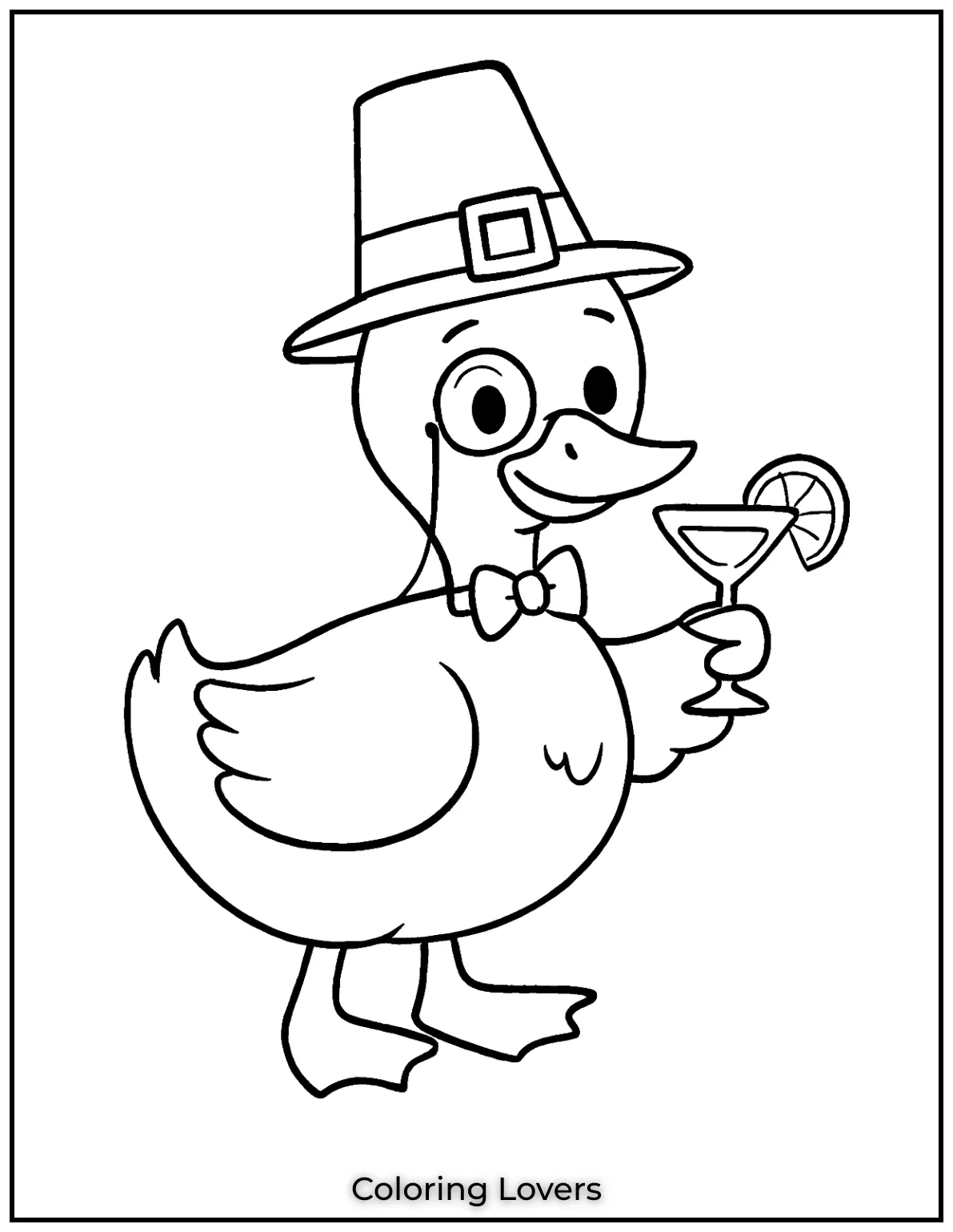 Duck Coloring Pages That Kids Like the Most 28 This fancy duck complete with a monocle and a cocktail brings elegance to duck coloring pages