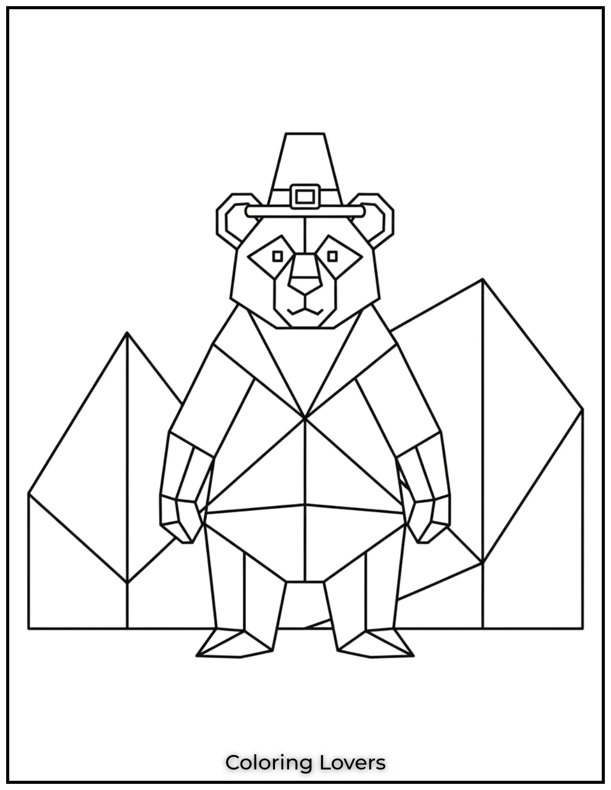 Cute and Classic Pooh Bear Coloring Pages 37 This geometric bear is composed of clean bold lines creating a unique modern art coloring