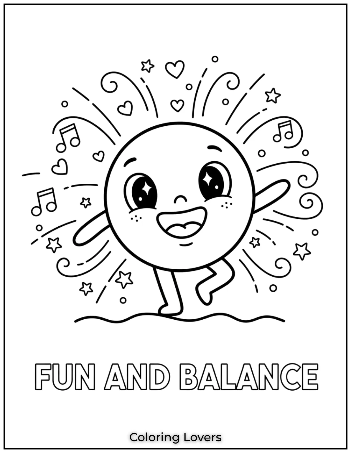 This happy little circle is all about fun and balance. A perfect preschool friendly shape to bring to life with color