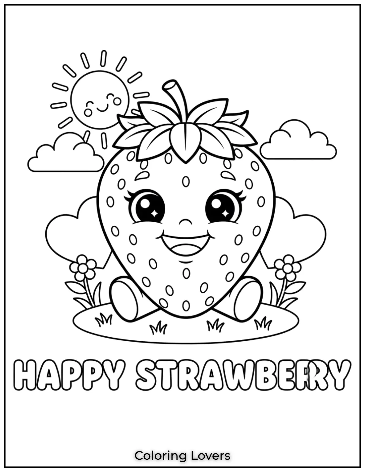 This happy little strawberry is full of charm. A simple and fun way for kids to explore coloring