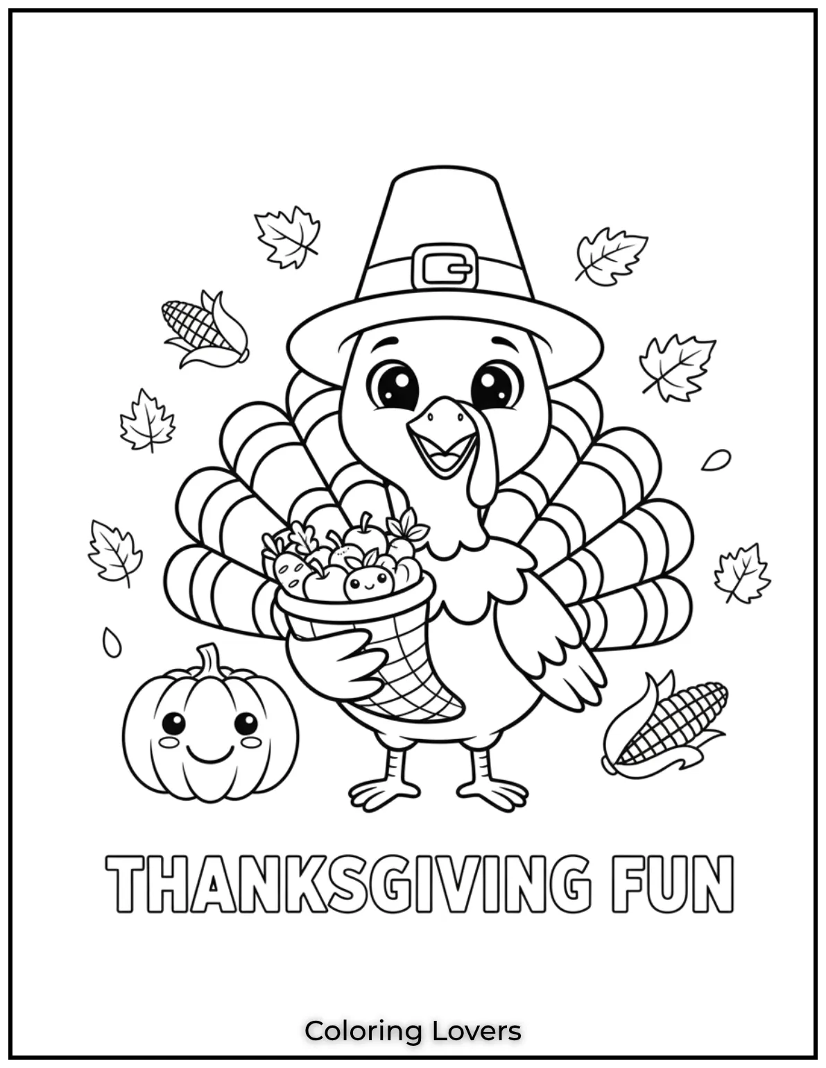 This happy little turkey is dressed for Thanksgiving. A fun way to teach kids about this special holiday