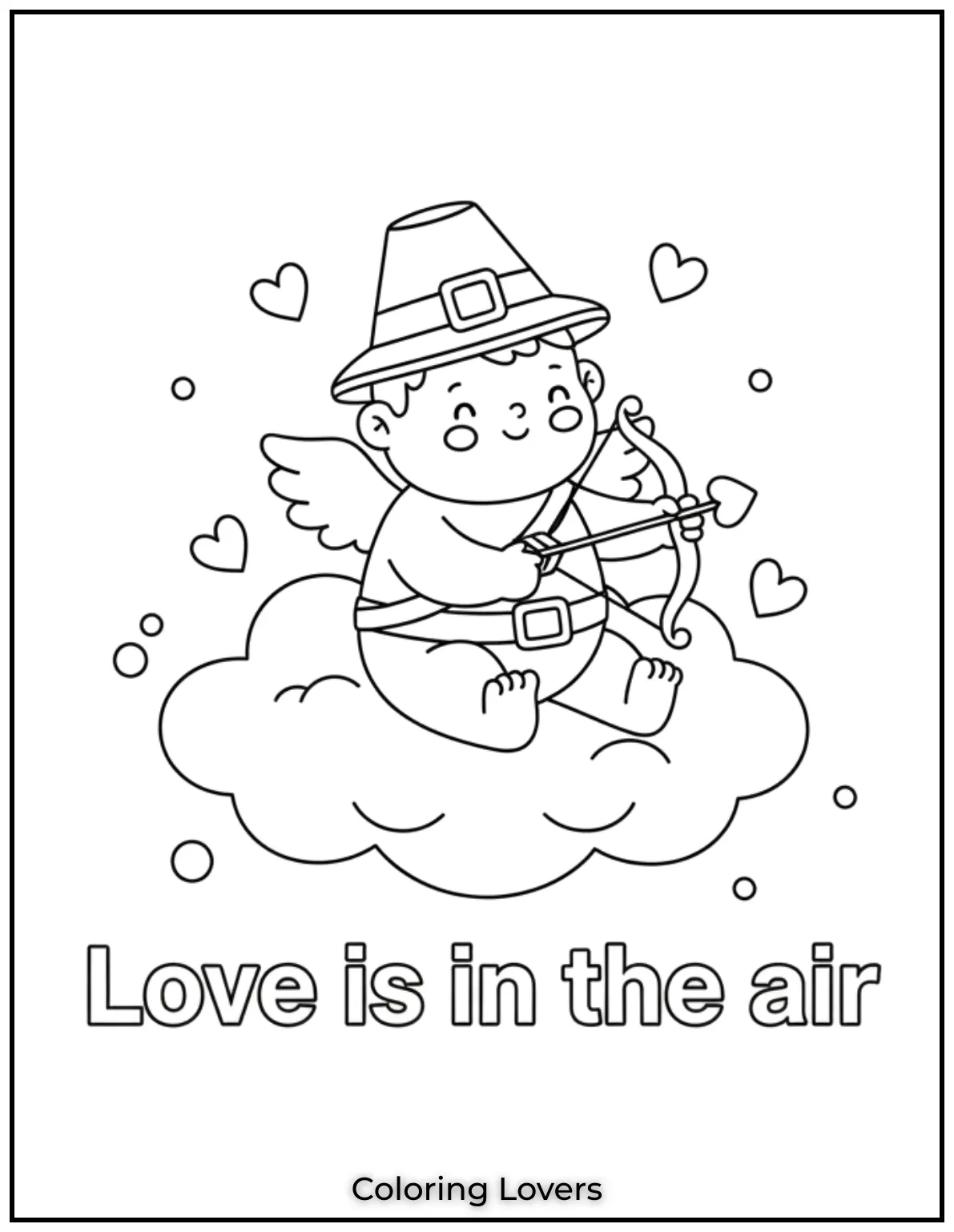 This little cupid sitting on a cloud spreads joy with its sweet message Love is in the air