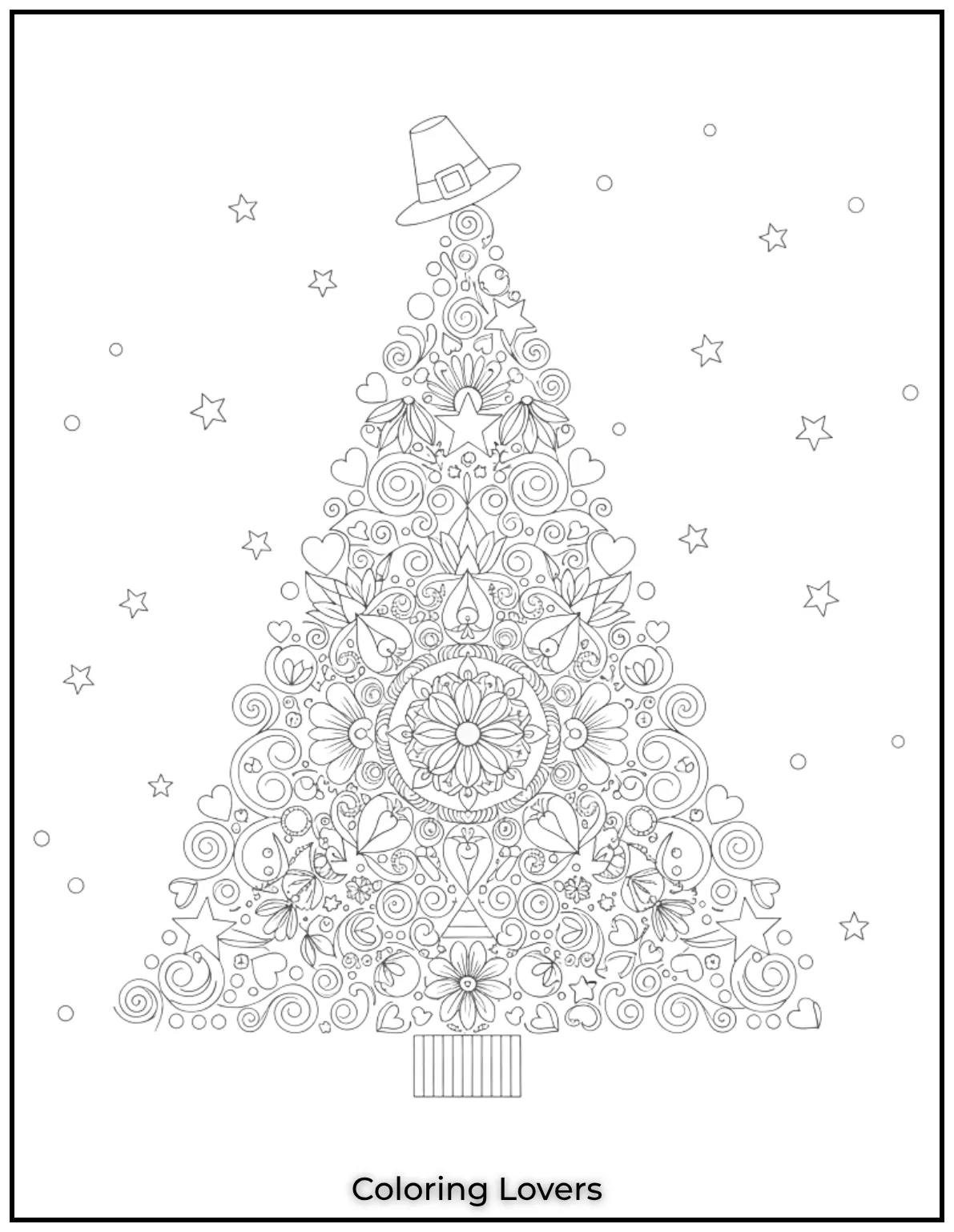 Free Printable Christmas Tree Coloring Pages 59 This mandala inspired Christmas tree is a great way to relax and unwind