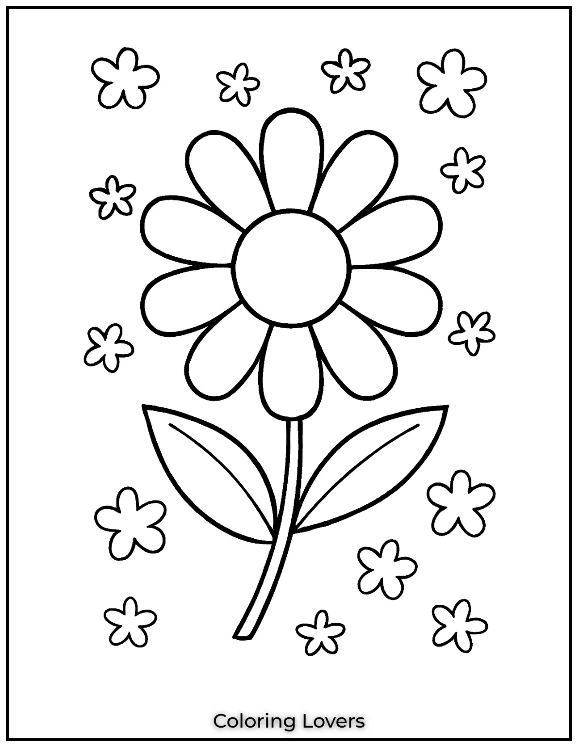 This simple daisy design is perfect for young artists to explore their creativity with colors. Its an easy and fun coloring page for kids to enjoy