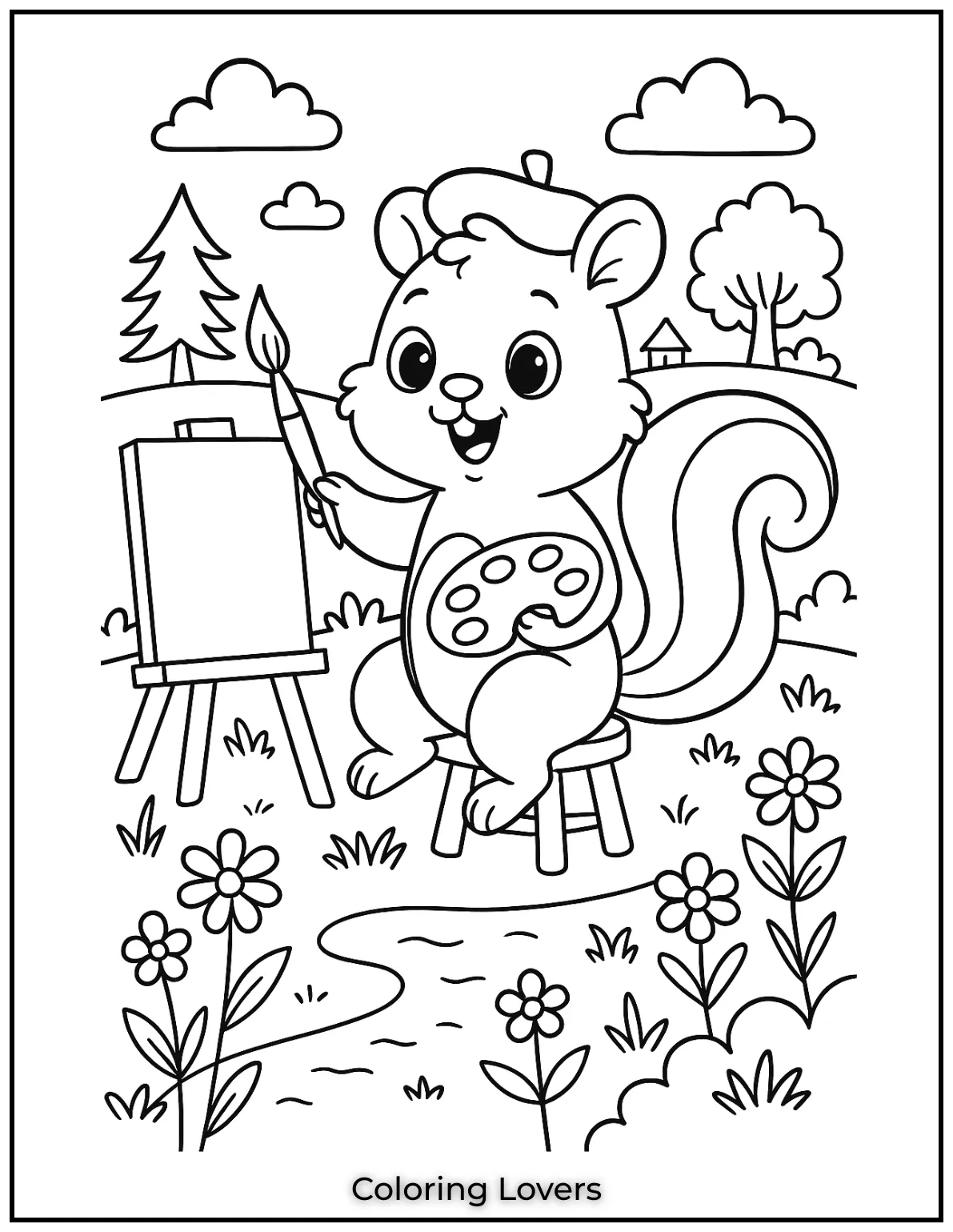 This squirrel is hard at work on its latest masterpiece I had fun imagining it as a little artist