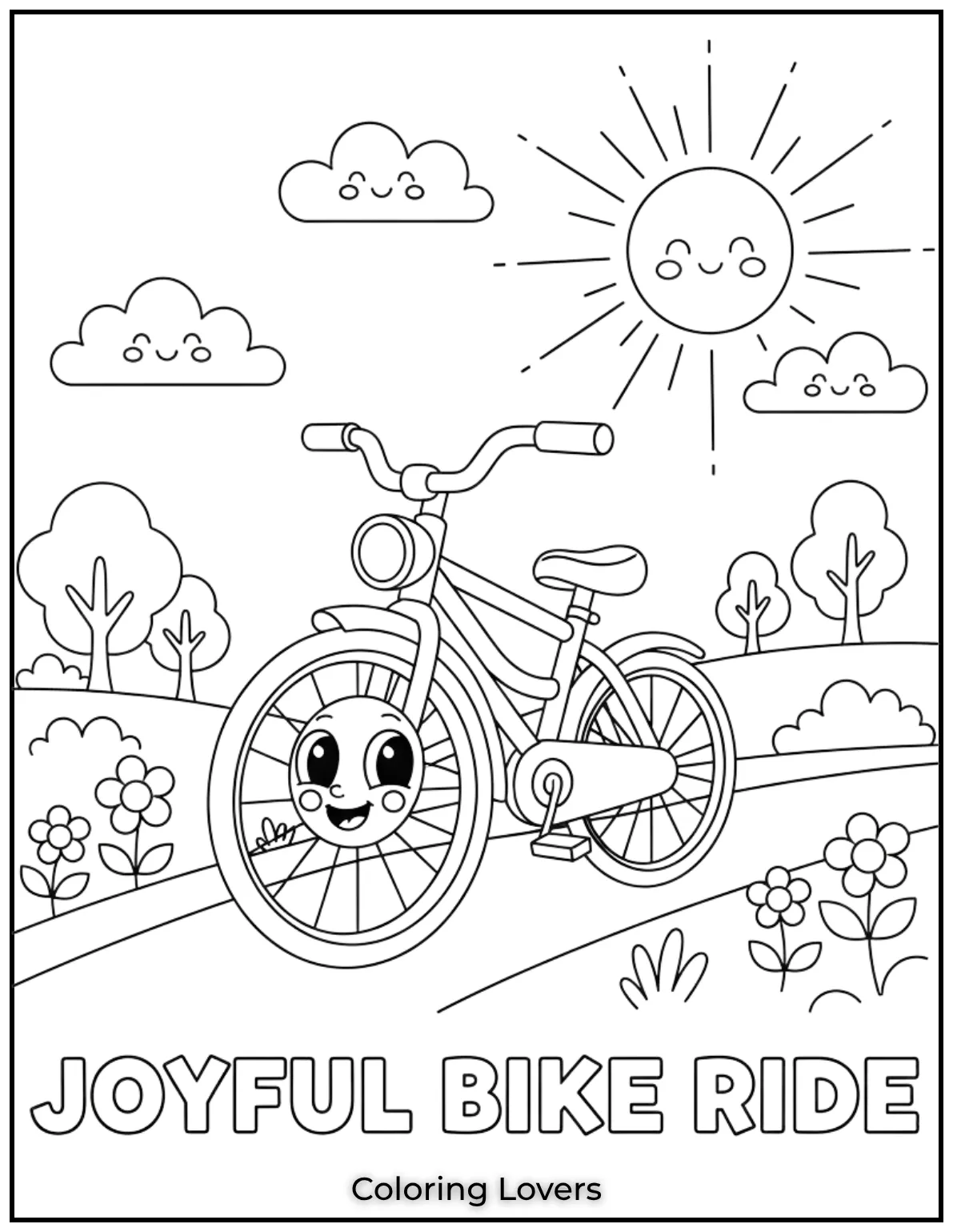 With a cute face on its wheel this little bike is ready for a joyful ride. A simple and fun way to spark creativity in kids