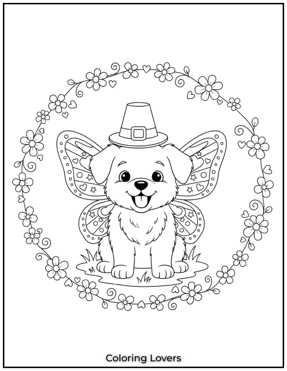 A playful puppy with butterfly wings spreads happiness. Bring this unique and cheerful character to life 3