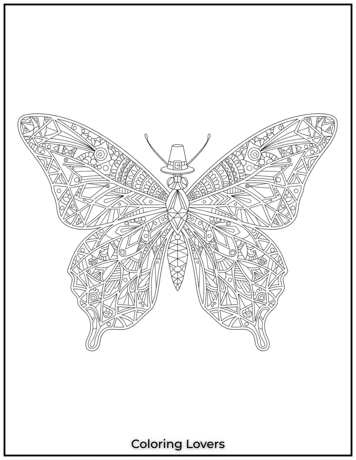 Modern and intricate butterfly design. Enjoy a meditative coloring experience with this artwork 4