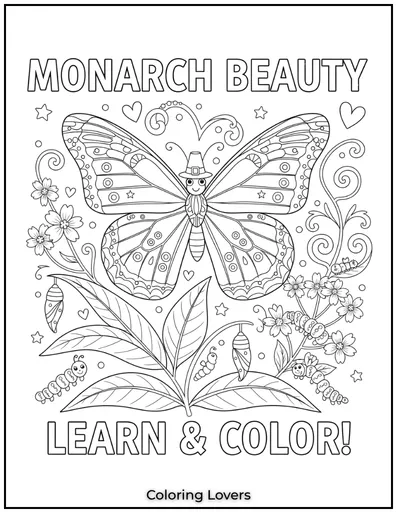 This Monarch butterfly coloring page