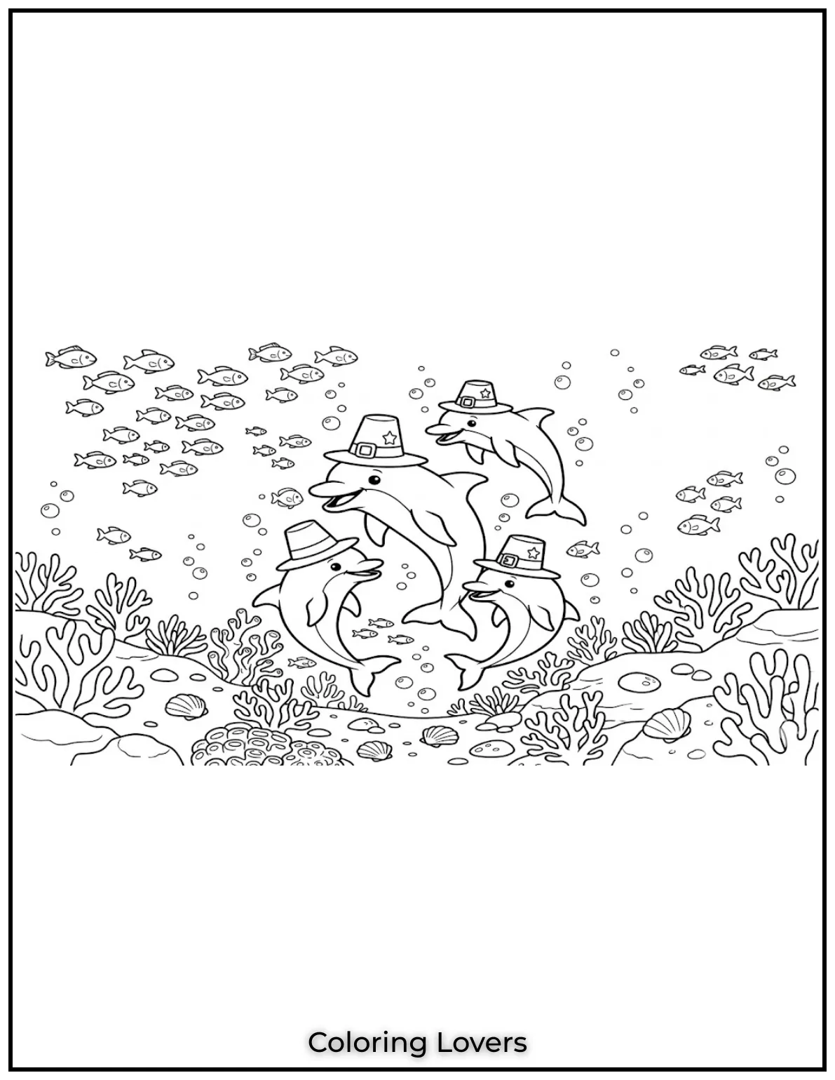 These three dolphins are having fun swimming together coloring page