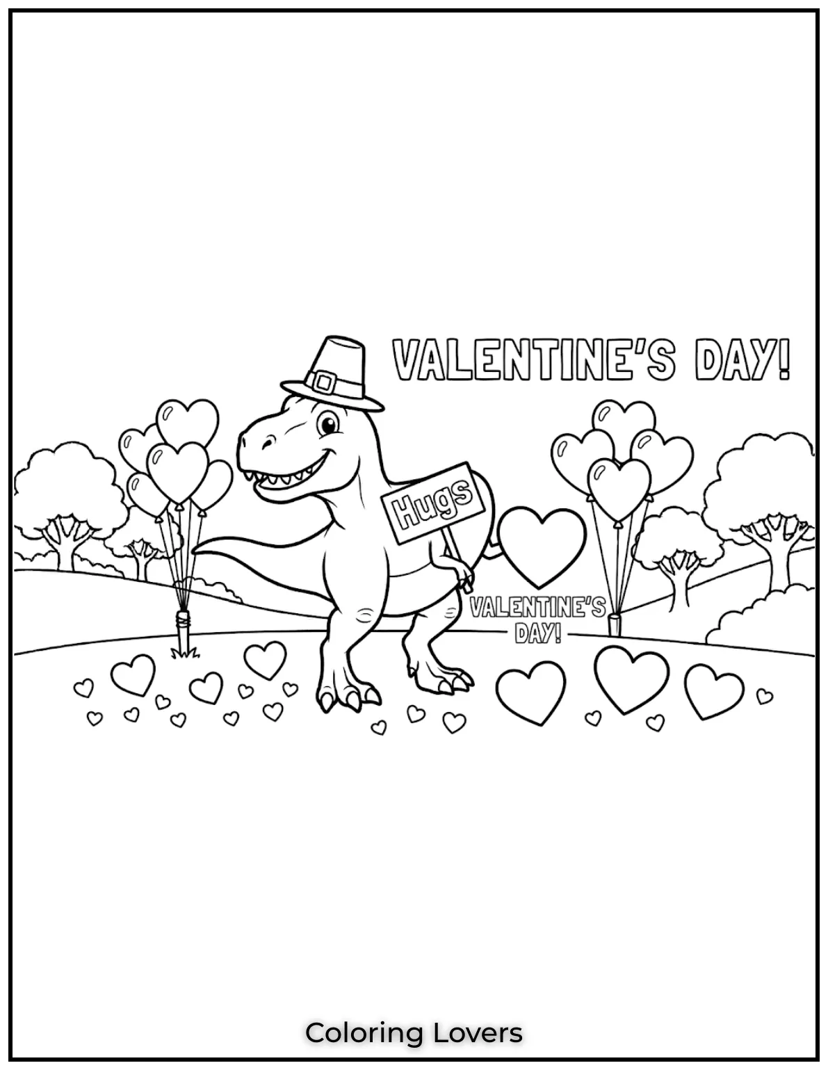 This lovable dinosaur is spreading hearts and hugs on Valentine’s Day. 