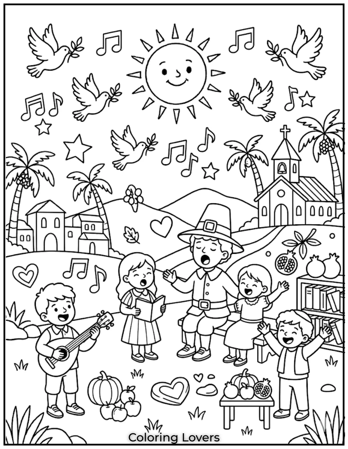 Singing Fun TimeSinging scenes feel lively, and kids imagine music while coloring happy and joyful moments.