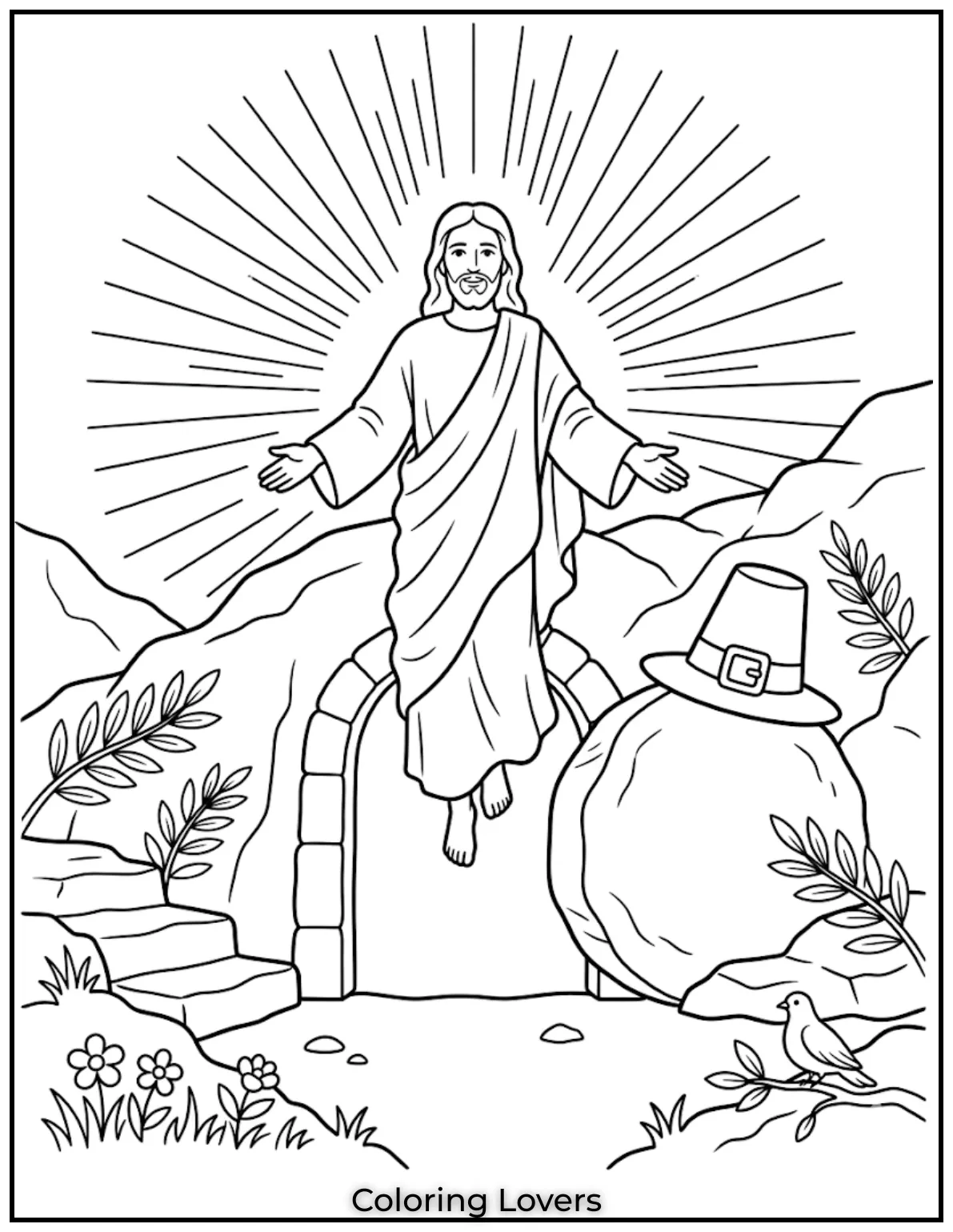 Empty Tomb StoryThe empty tomb scene tells a simple story that kids can understand while coloring peacefully.