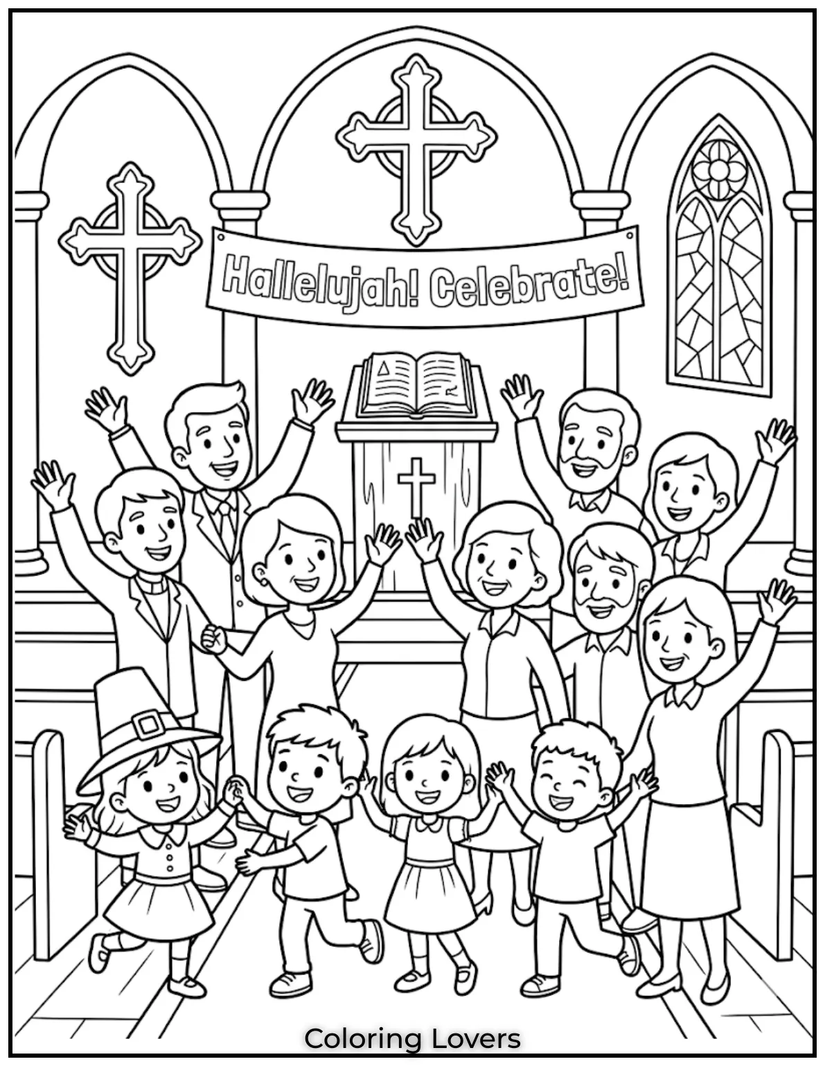 Faith Simple SymbolsFaith symbols stay easy, so kids understand them without confusion while enjoying coloring time.