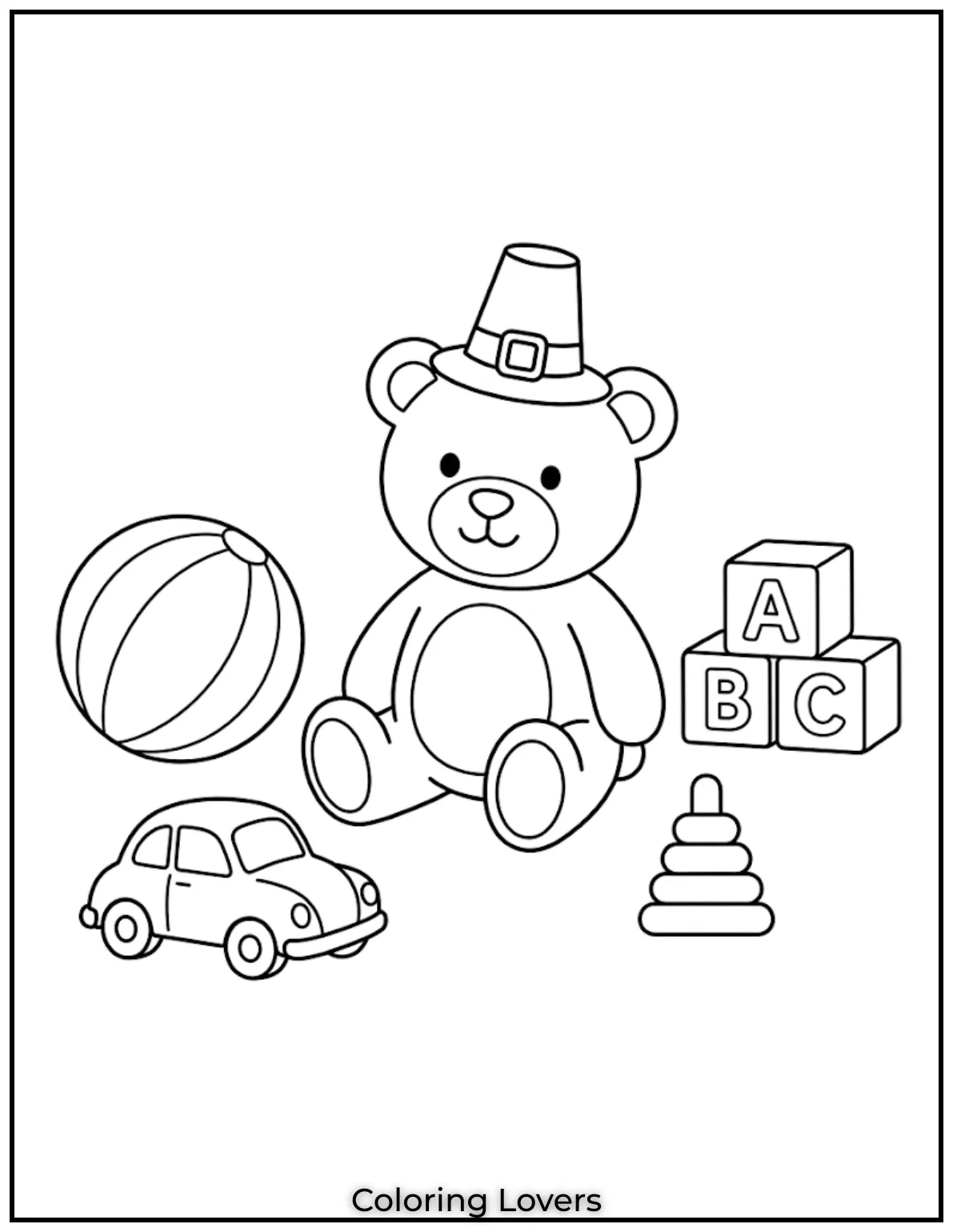 Fun Toy CollectionFrom teddy bears to cars, kids color toys and imagine exciting weekend adventures at home.