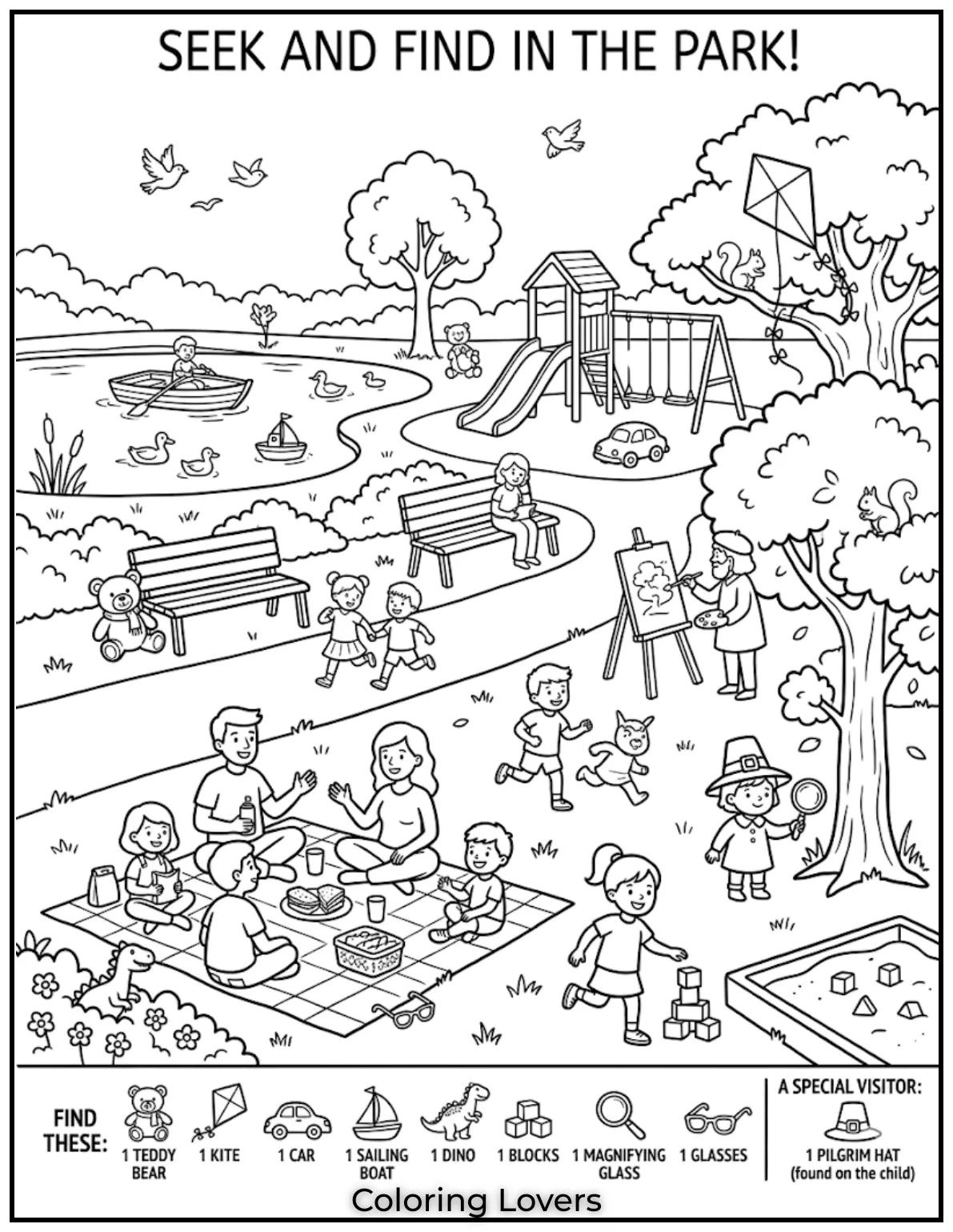 Wednesday Coloring Pages: Relaxing, Creative & Free Printables for Everyone 21 This Wednesday coloring page improves focus by letting kids find hidden items while coloring carefully.