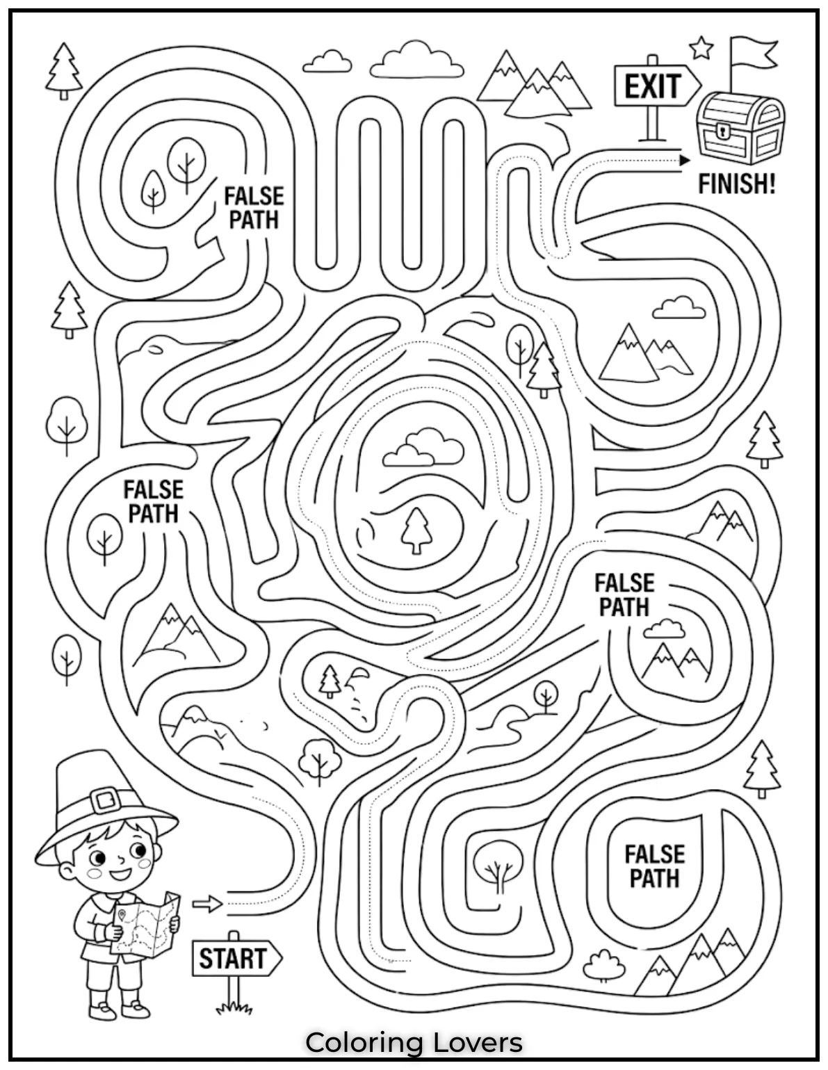 Wednesday Coloring Pages: Relaxing, Creative & Free Printables for Everyone 23 A maze based Wednesday coloring page challenges kids to think while enjoying fun coloring time.