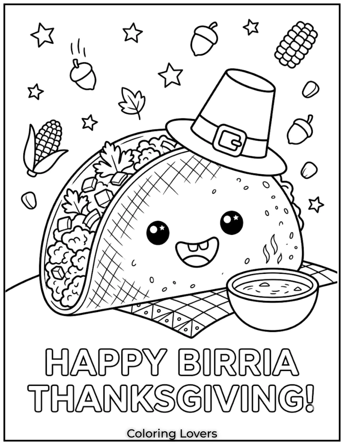 Birria Taco Coloring Pages 1