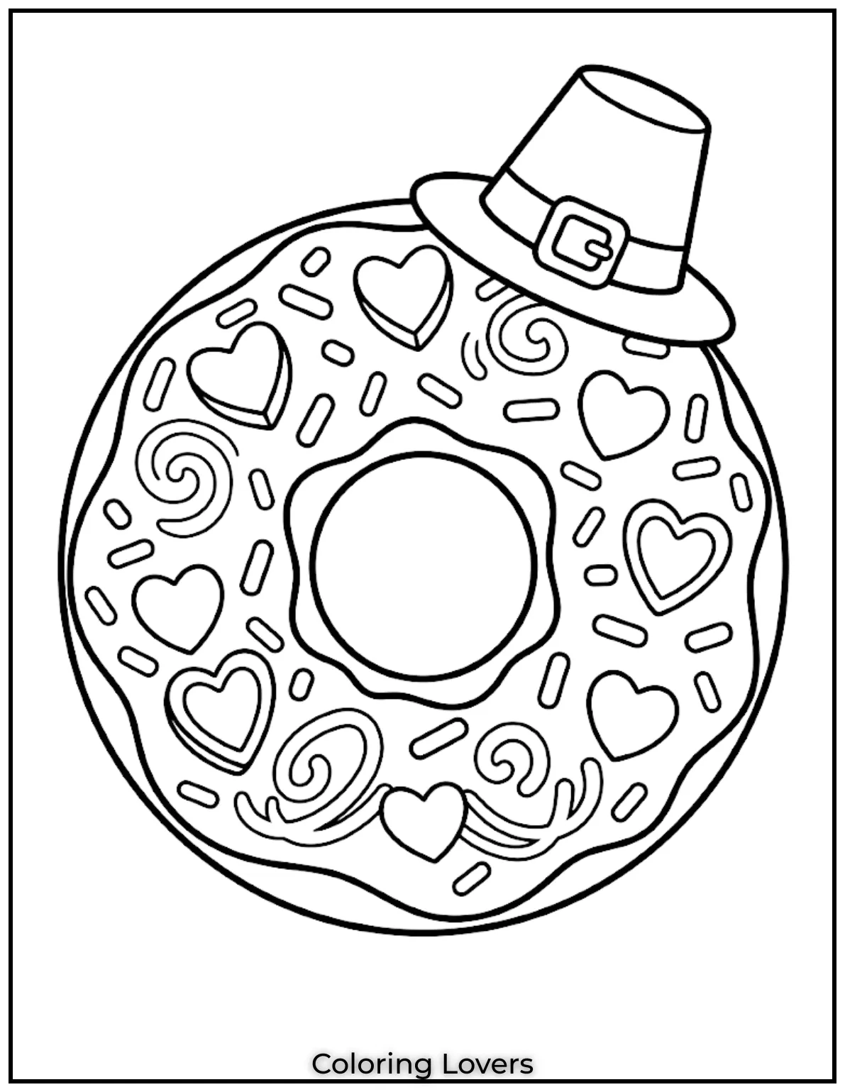 Candy Donut Coloring Page