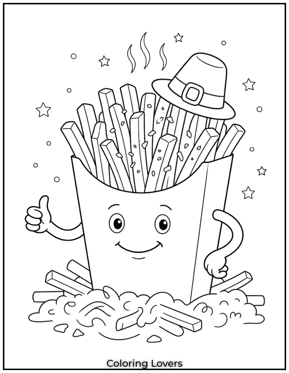 French Fries Coloring Pages: Cute, Funny & Easy Printable's 17 Chili Flakes Fries Coloring Pages 1