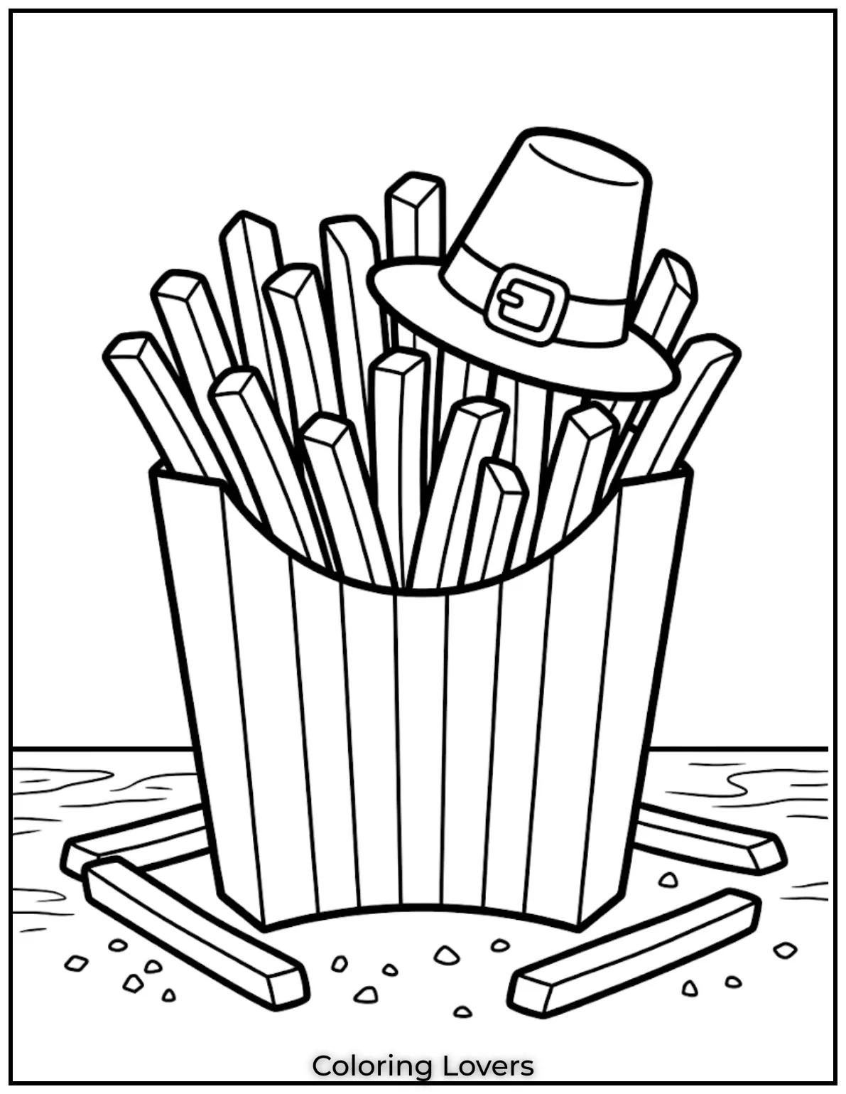 French Fries Coloring Pages: Cute, Funny & Easy Printable's 3 Classic Straight Cut Fries Coloring Pages 1