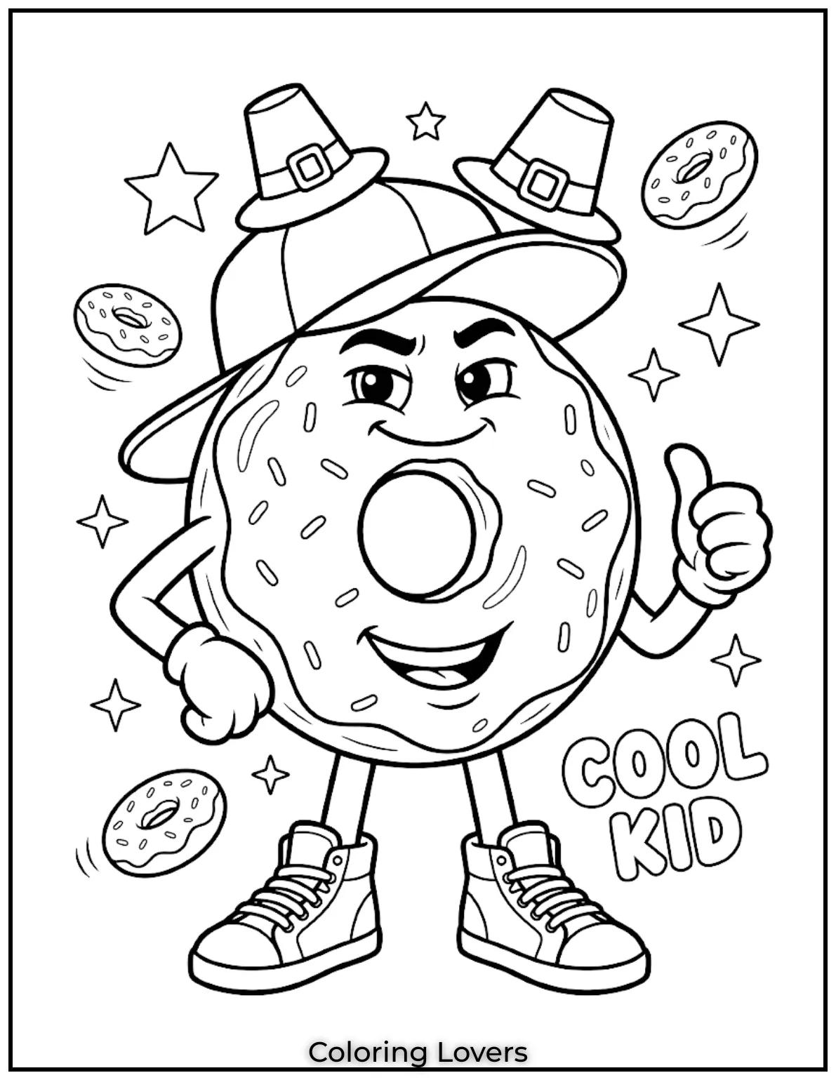 Cool Donut Coloring Page