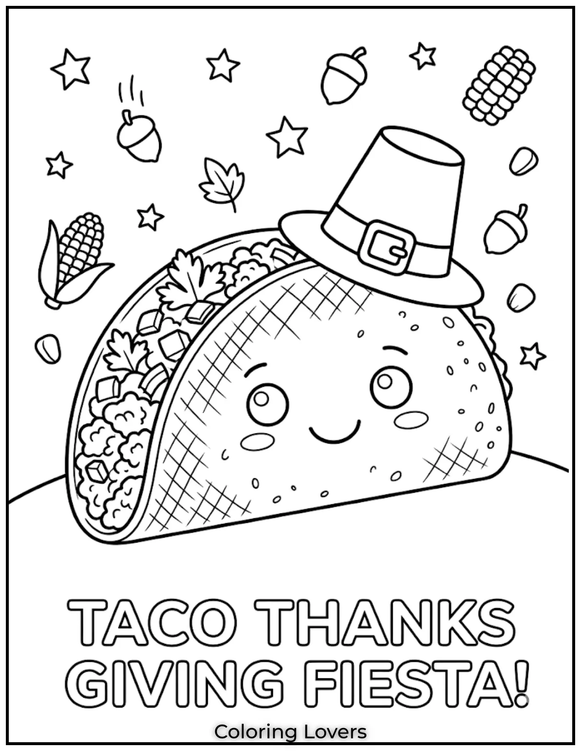 Crispy Shell Taco Coloring Pages 1