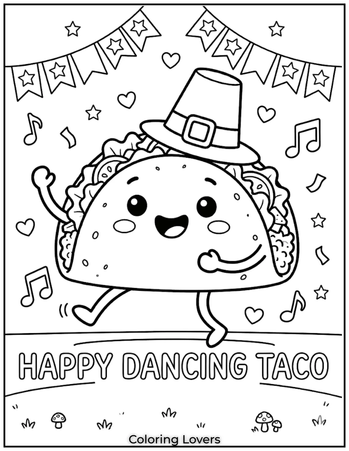 Dancing Taco Friend Coloring Pages