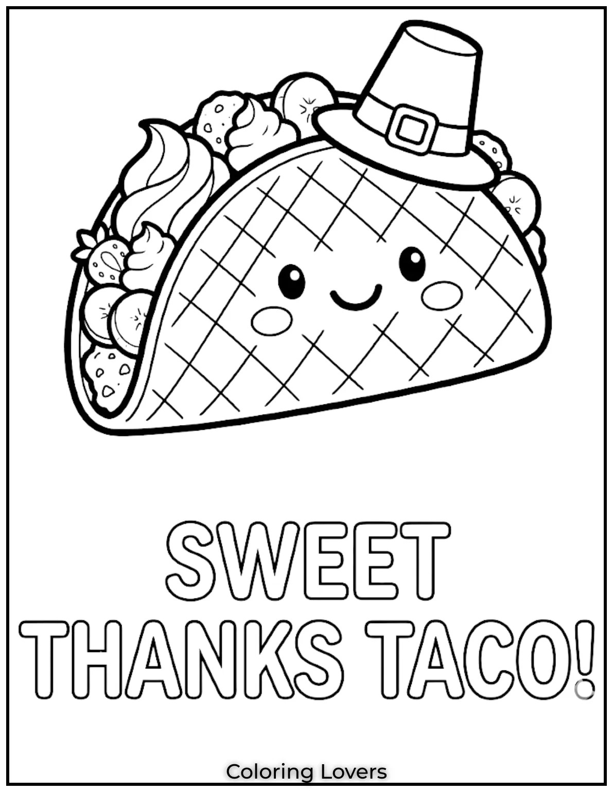 Dessert Taco Coloring Pages 2