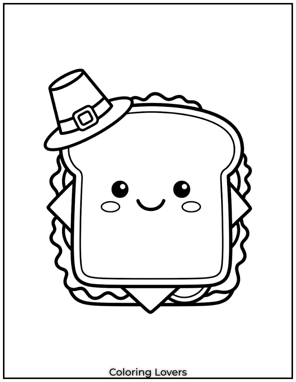 Sandwich Coloring Pages: Fun, Creative & Printable Food Art 29 Easy Beginner Page 1