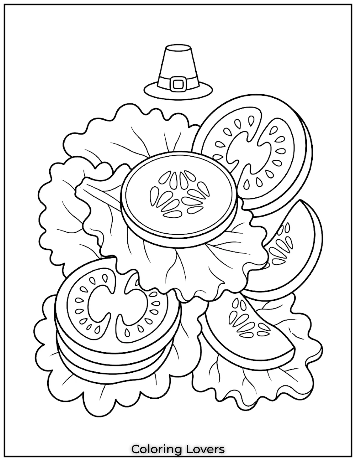 Sandwich Coloring Pages: Fun, Creative & Printable Food Art 16 Fresh Veggie Mix 1