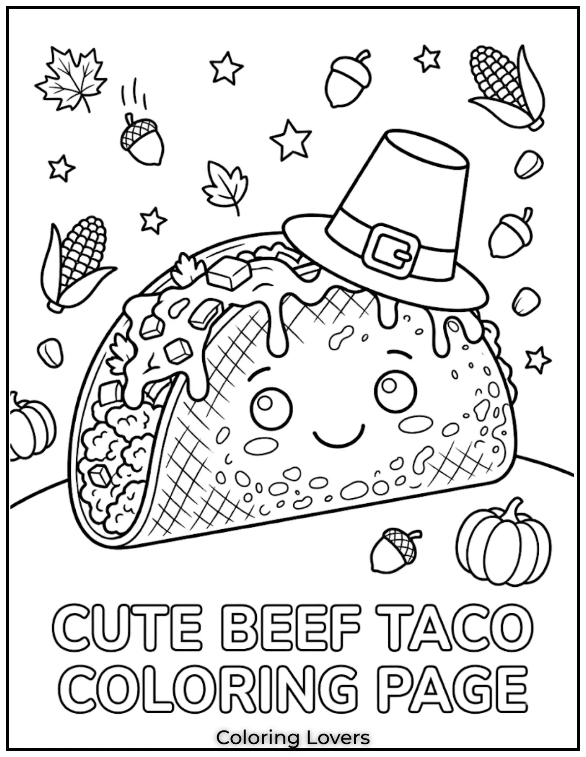 Ground Beef Taco Coloring Pages 1