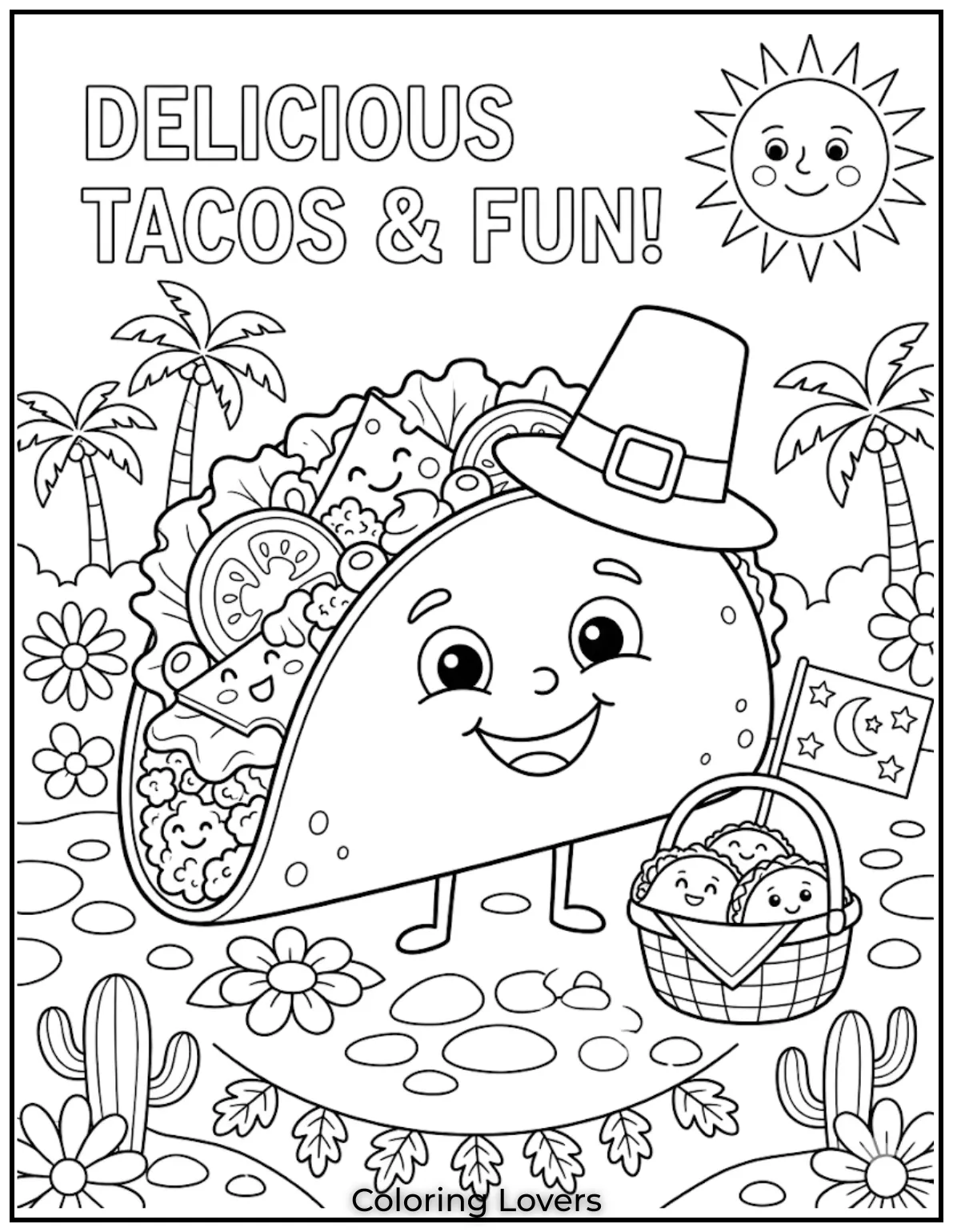 Loaded Street Taco Coloring Pages 2