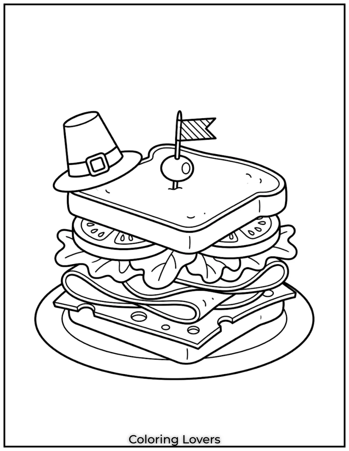 Portable sandwich coloring pages keep children entertained quietly during long road trips and family vacations everywhere.