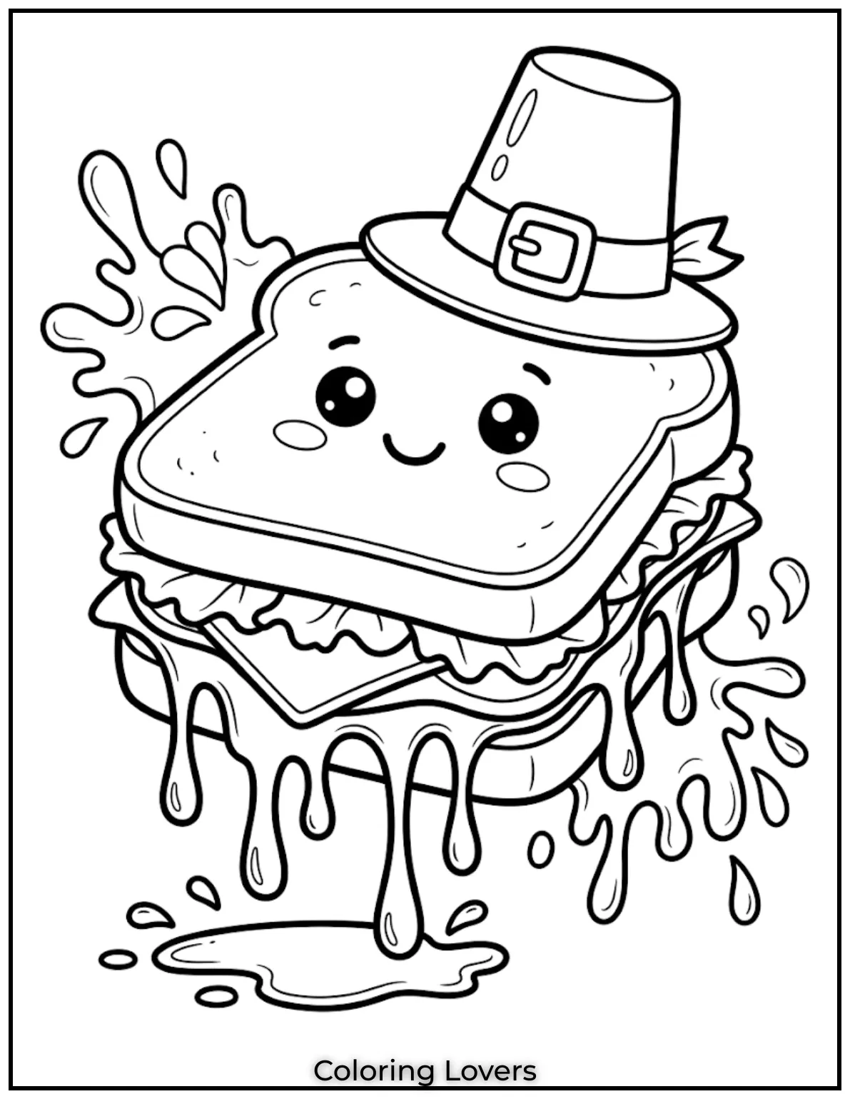 Sandwich Coloring Pages: Fun, Creative & Printable Food Art 19 Saucy Spread Fun 1