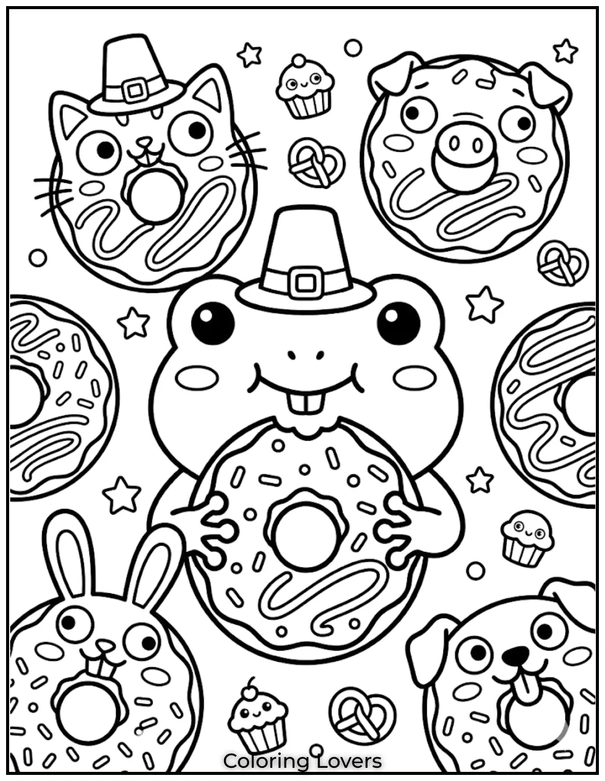 Silly Donut Coloring Page