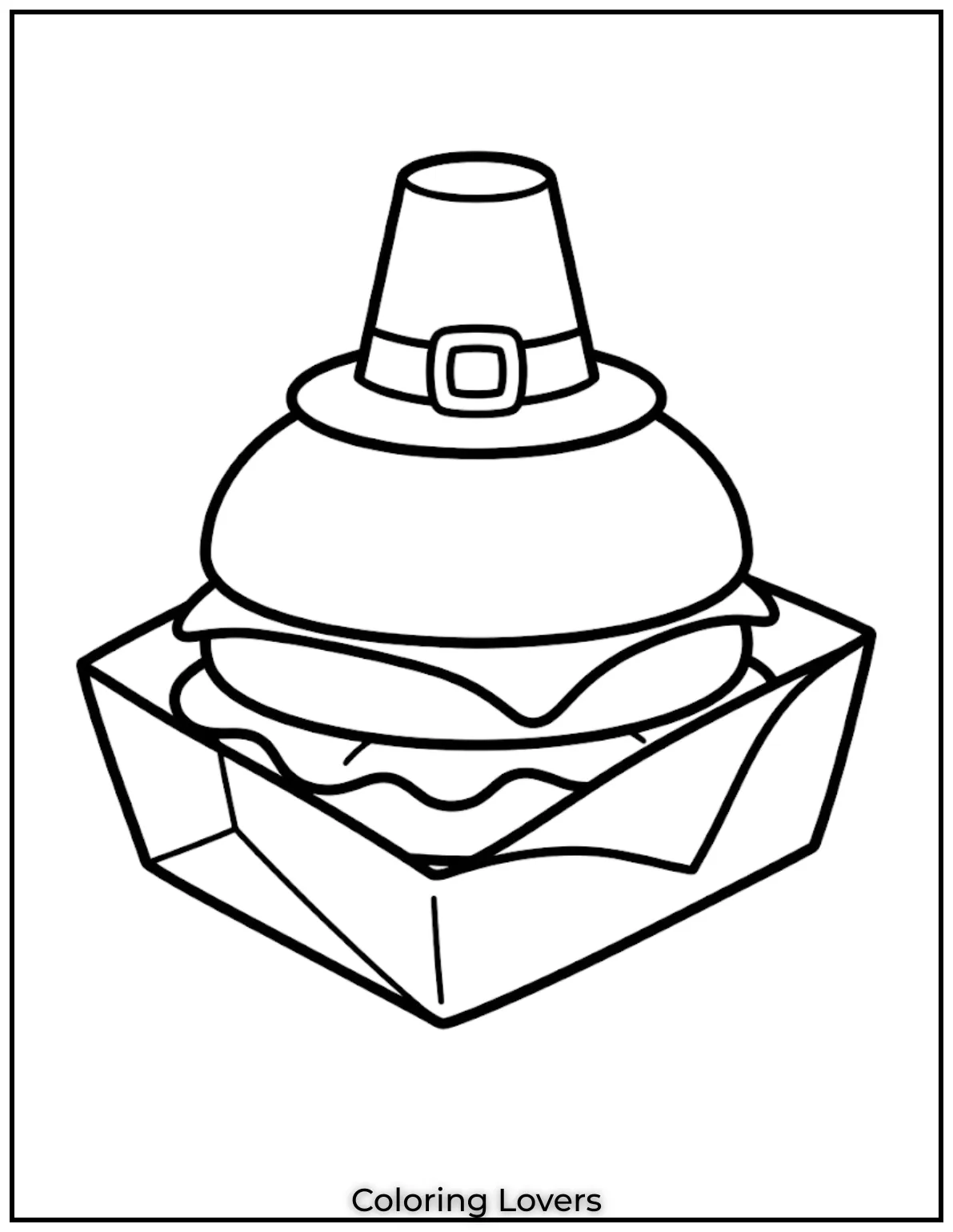 A simple burger wrapped neatly for kids who enjoy easy clean coloring page designs fun