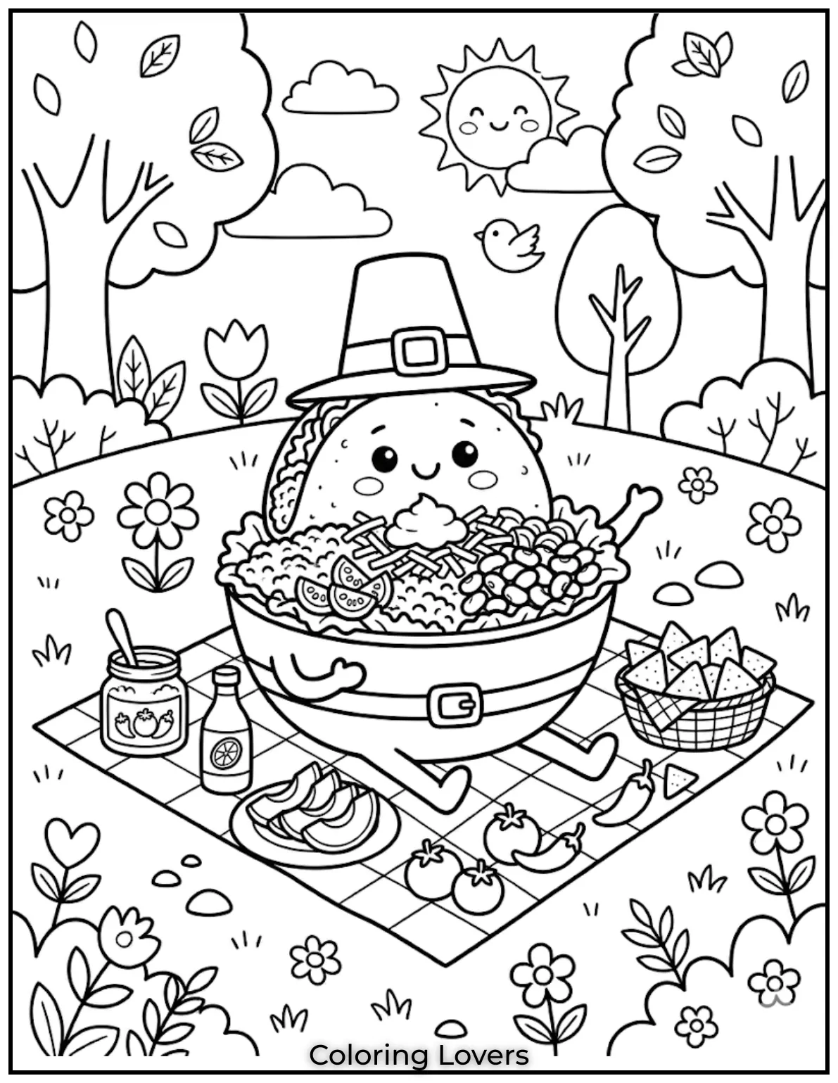 Taco Salad Bowl Coloring Pages 2