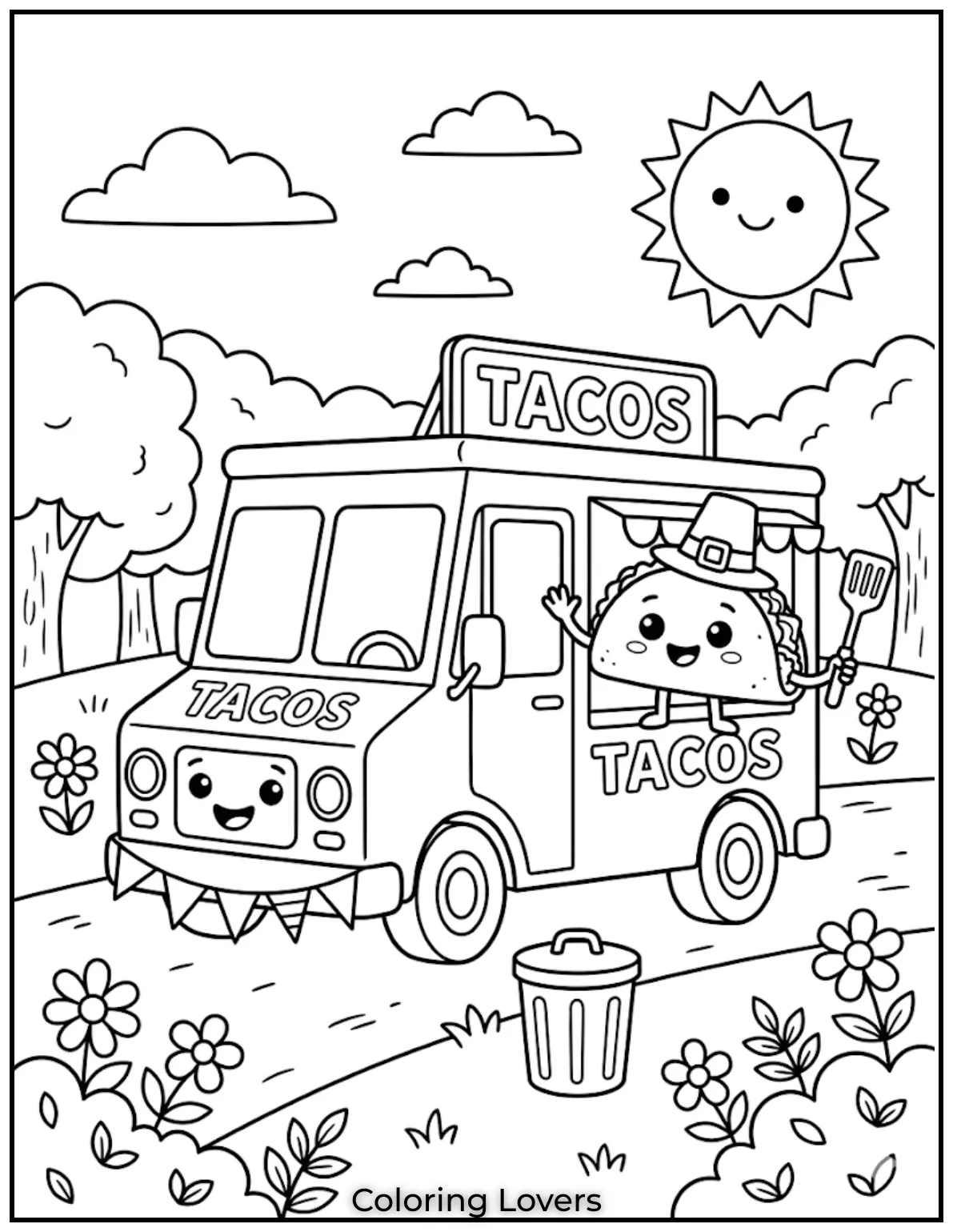 Taco Truck Coloring Pages 2