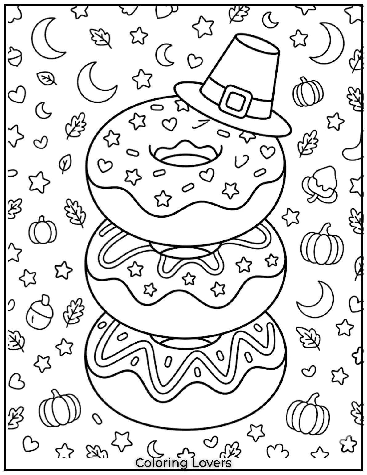 Triple Donut Coloring Page