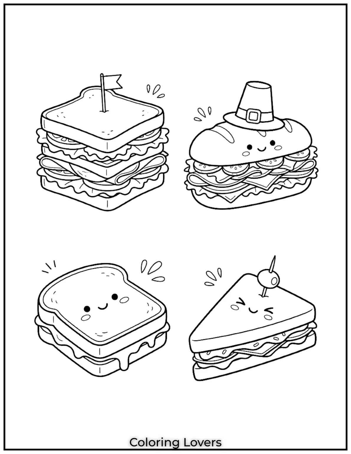 Unique sandwich coloring pages inspire endless imagination while keeping children entertained through playful artistic adventures daily today.