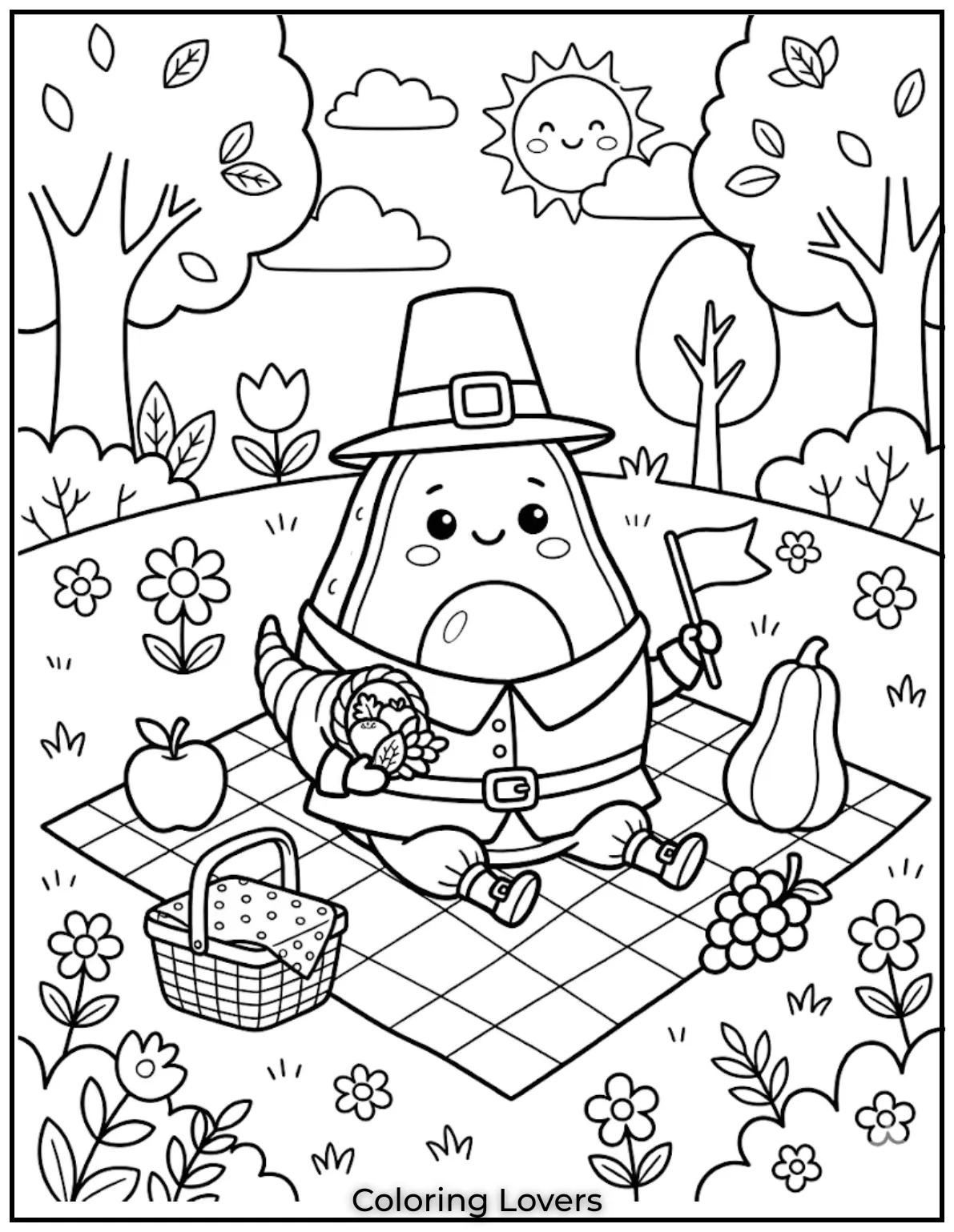 Vegan Avocado Taco Coloring Pages 1