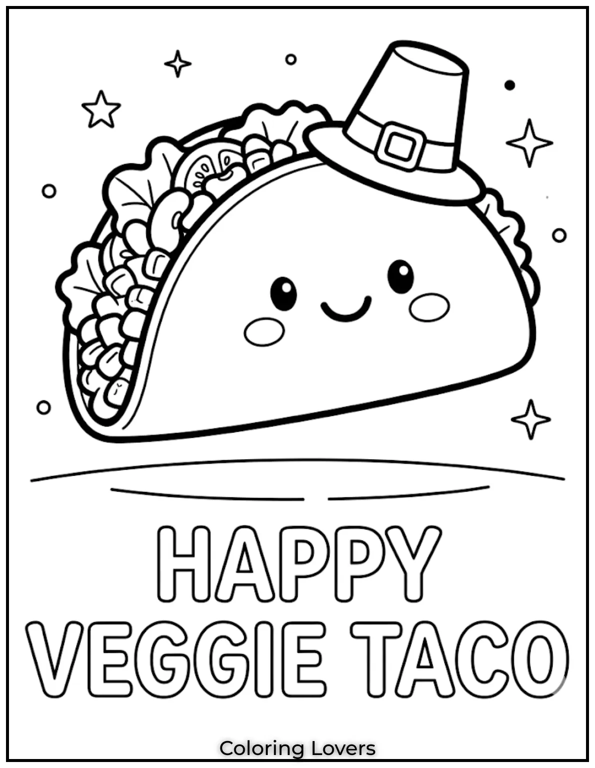 Veggie Taco Coloring Pages 1