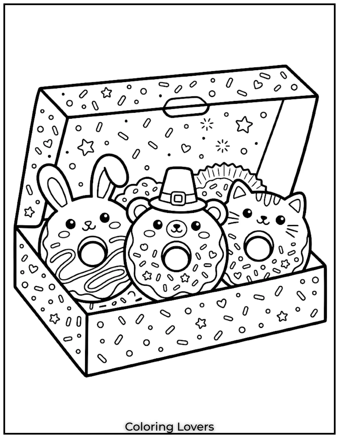 Animal Donut Coloring Pages