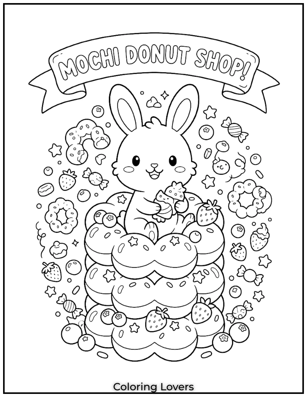 Doodle Donut Coloring Pages