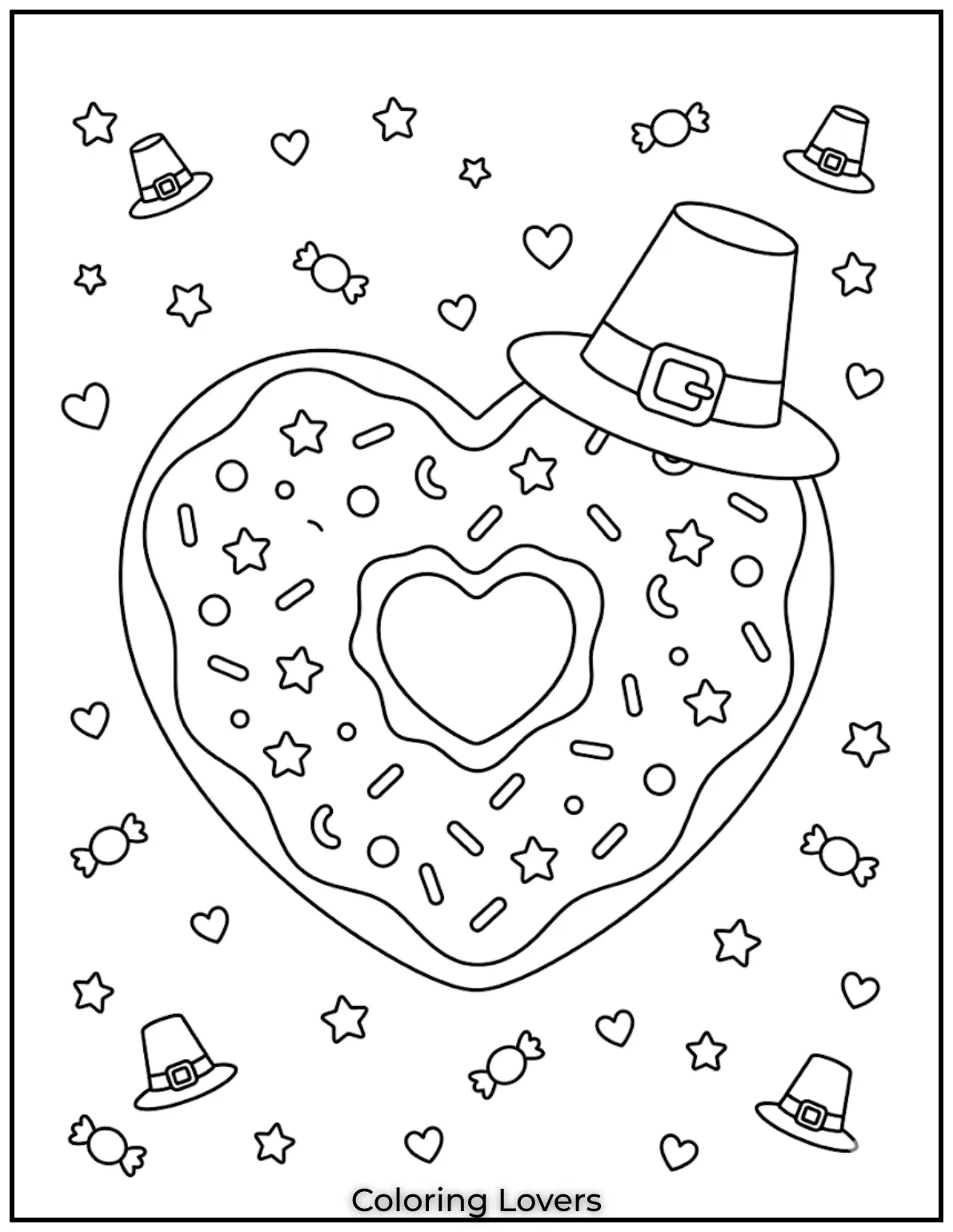 Heart Donut Coloring Pages