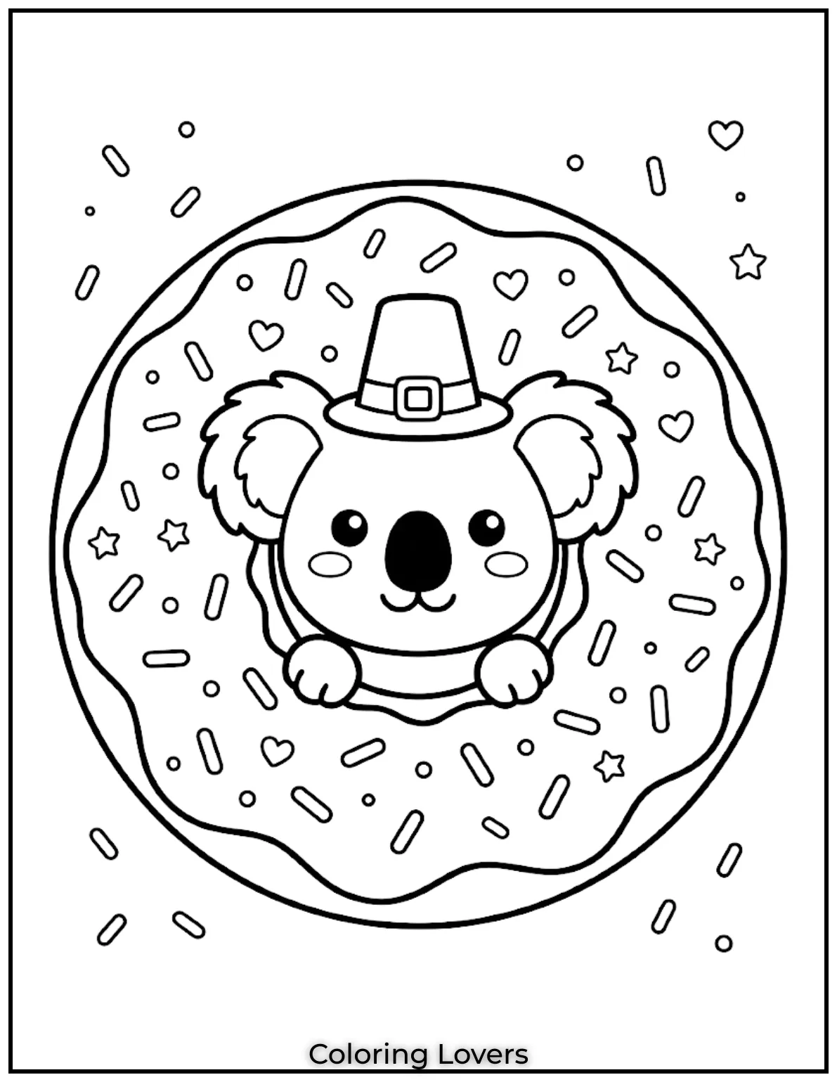 Koala Donut Coloring Pages