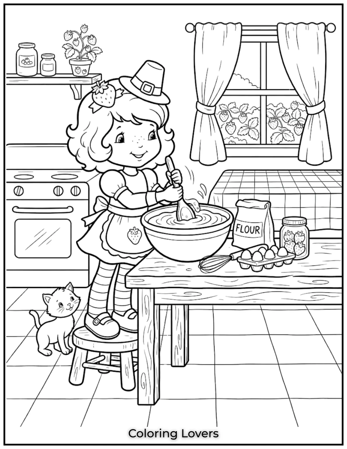 Amazing Strawberry Coloring Pages You'll Love Today 6 Baking Strawberry Coloring Page
